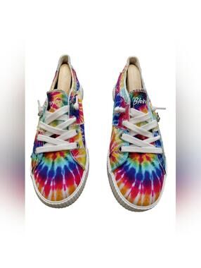 "Blowfish" Adult Colorful Tie-Dye Sneakers. Soles have wear. Otherwise like new